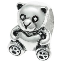 Sterling Silver CUTE HONEY BEAR Love Heart Bead for European Charm Bracelets