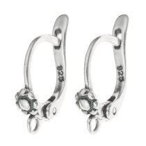 2x STR SILVER LEVERBACK Daisy Flower lever back EAR wire