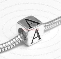 Sterling Silver Dice Cube Letter A" Bead for European charm Bracelets
