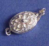 1x Sterling Silver 1 Strand Oriental Box bead Pearl Clasp 13mm
