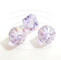 24x Swarovski Elements Bicone Crystal 5301 Violet AB 3mm