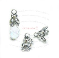 2x ANTIQUE STERLING SILVER Bail BUTTERFLY PENDANT CLASP