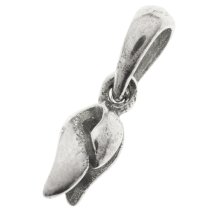 1x ANTIQUE STERLING SILVER PENDANT leaf Pinch CLASP W/ BAIL