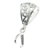 1x Sterling SILVER Slide and Bail CLASP Pendant Connector L