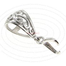 1x Sterling SILVER Slide and Bail CLASP Pendant Connector L