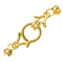 1x 14K real gold plated Sterling Silver Hook EYE CLASP w/ CRIMP BEAD COVER