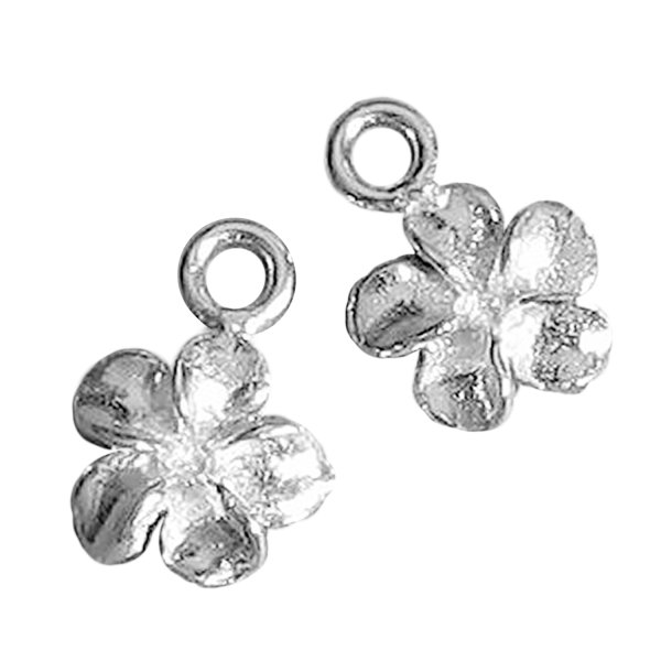 4x Sterling Silver Hawiiaan Plumaria Flower Daisy Charm Dangle Bead 6mm