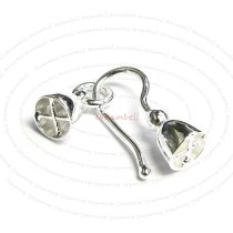 1 x STERLING SILVER 5mm beading Cord END CAP Hook and Eye Clasp