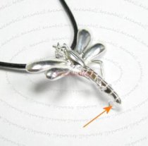 1x STERLING SILVER BAIL DRAGONFLY SLIDE PENDANT CONNECTOR with CLOSED LOOP