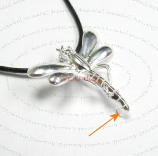 1x STERLING SILVER BAIL DRAGONFLY SLIDE PENDANT CONNECTOR with CLOSED LOOP