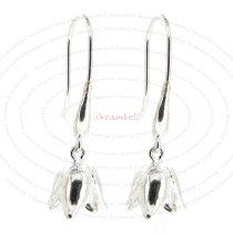 2x Sterling Silver Ear Wire Earring Hook with Flower and dangle loop