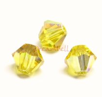 24x Swarovski Elements Bicone Crystal 5301 Light Topaz AB 4mm