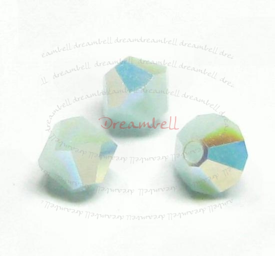 24x Swarovski Elements Bicone Crystal 5301 Mint Alabaster AB 4mm