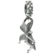 Antique Sterling Silver Butterfly Fairy Angel Dangle Bead for European Charm Bracelets