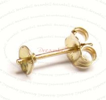 2x 14K Gold Filled 4mm Pearl Cup Stud Earring Post w/ PIN