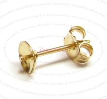 2x 14K Gold Filled 5mm Pearl Cup Stud Earring Post w/ PIN