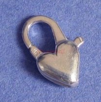 1x Italian STERLING SILVER HEART LOBSTER CLASP (7x13mm)