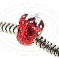 sterling silver Strawberry for European Charm Bracelets bead