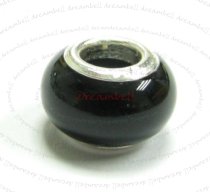 Sterling Silver Genuine Onyx Round Bead for European Charm Bracelets 12mm