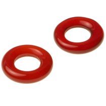 2x Red Agate Carnelian Round Rondelle Bead 10mm for European Charm Bracelets