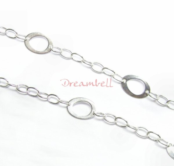 12" x Sterling Silver bead OVAL Anchor Rolo Cable Round Link Chain 13mm