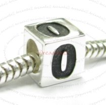 Sterling Silver Dice Cube Digit ″ Bead Tube for European Charm Bracelets