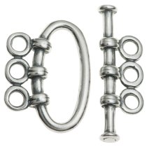 1x Sterling Silver 3 strand Toggle Clasp Heavy