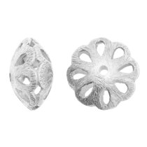 1x Sterling Silver ROUND FLOWER Bicone Focal Bead 12mm