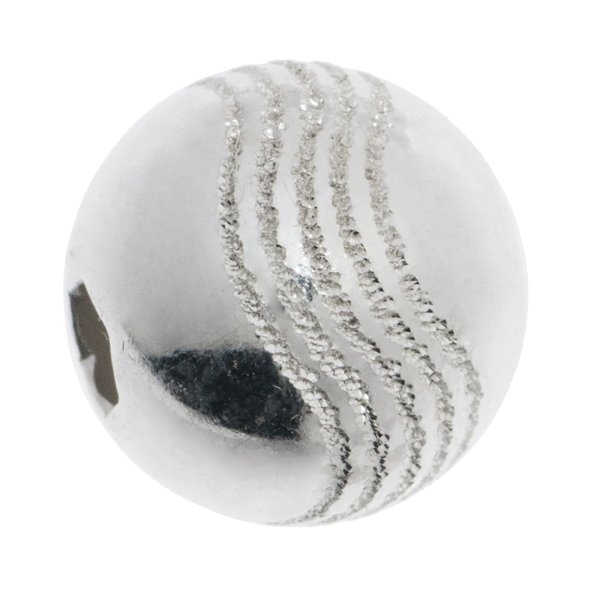 1x Sterling Silver STARDUST WAVE Round bead 8mm