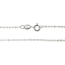 1x Sterling Silver FLAT CABLE ROLO chain with spring clasp 16"