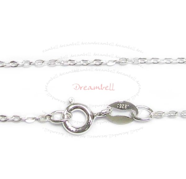 1x Sterling Silver FLAT CABLE ROLO chain with spring clasp 18"