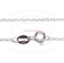 1x Sterling Silver OVAL CABLE ROLO chain with spring clasp 16″