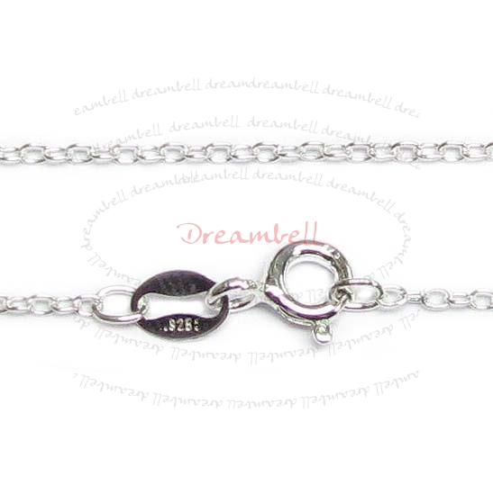 1x Sterling Silver OVAL CABLE ROLO chain with spring clasp 16"