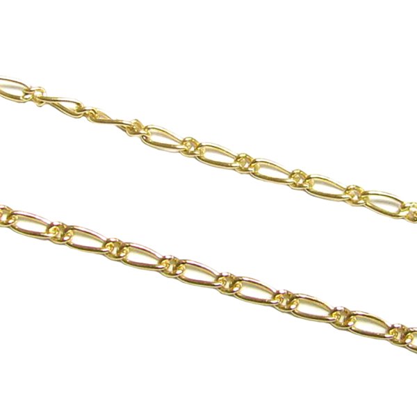 12" x 14K Gold filled Bead 040 FIGARO 1+1 1.5mm Chain