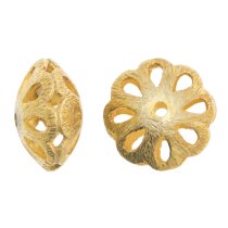 14K Real Gold Plated 925 Sterling Silver Silver Silver ROUND FLOWER Bicone Bead 12mm