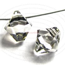 12x Swarovski crystal 6301 Top Drill Bicone Clear Satin 6mm