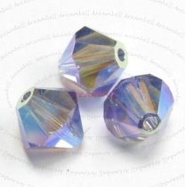 12x Swarovski Elements Bicone Crystal 5301 Tanzanite 6mm AB 2x