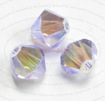 12x Swarovski Elements Bicone Crystal 5301 Violet 6mm AB 2x
