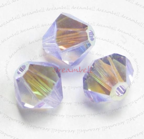12x Swarovski Elements Bicone Crystal 5301 Violet 6mm AB 2x