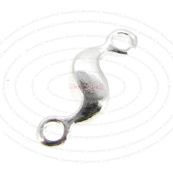 5x Sterling Silver Wave Link Connector Bead Spacer 10mm