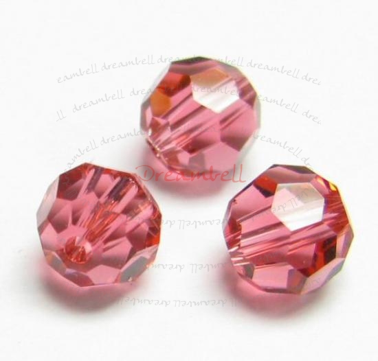 12x Swarovski Crystal Elements Round Faceted 5000 Indian Pink 4mm