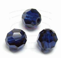 12x Swarovski Crystal Elements Round Faceted 5000 Dark Indigo 6mm