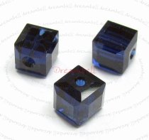 4x Swarovski Elements Crystal 5601 Cube Bead Dark Indigo 6mm