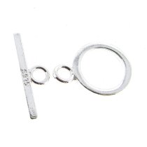 3x Sterling Silver Simplicity Plain Bead Toggle Clasp