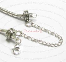 Sterling Silver Stopper Safety Chain Bead for European Charm Bracelets