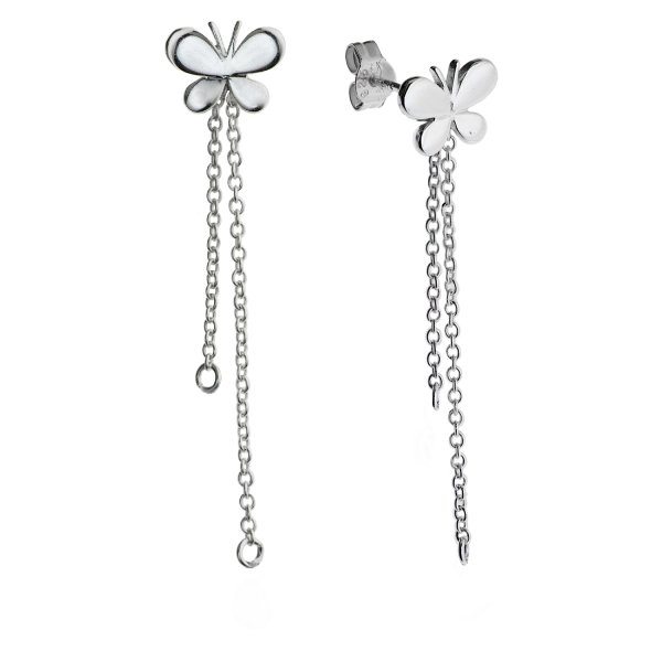 2x STERLING SILVER Earring posts Butterfly chains and rings for dangle