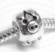 Sterling Silver CUTE PIG Bead for European Charm Bracelets