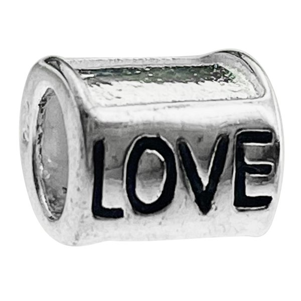 Sterling Silver Photo Frame Love Block Bead for European Charm Bracelets