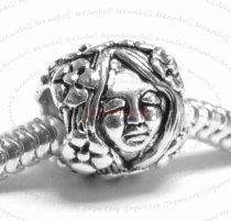 Sterling Silver FLOWER FAIRY LADY Bead for European Charm Bracelets