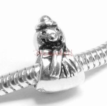 Sterling Silver Christmas SNOWMAN Bead for European Charm Bracelets